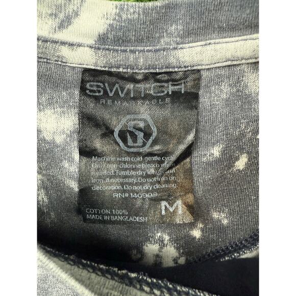 SWITCH Remarqable Distressed Bleach Wash Layered T-Shirt Gray Size M Streetwear - Picture 3 of 9